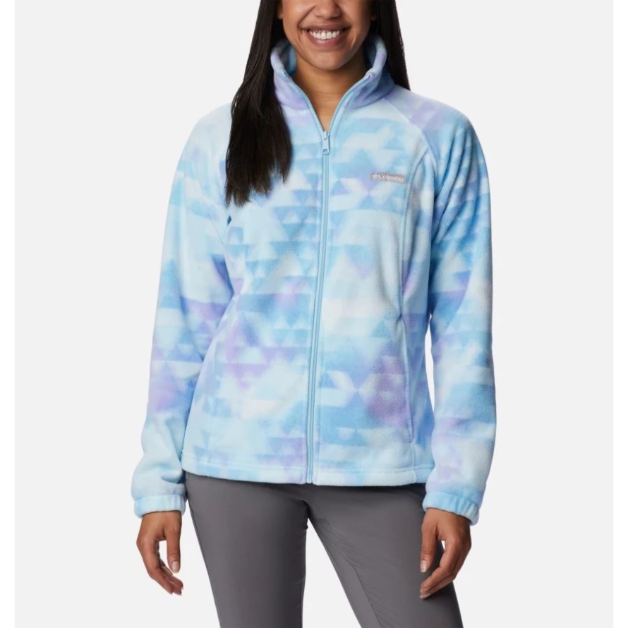 Spring Blue/Distant Peaks Columbia Women's Benton Springs Printed Full Zip Fleece Jacket