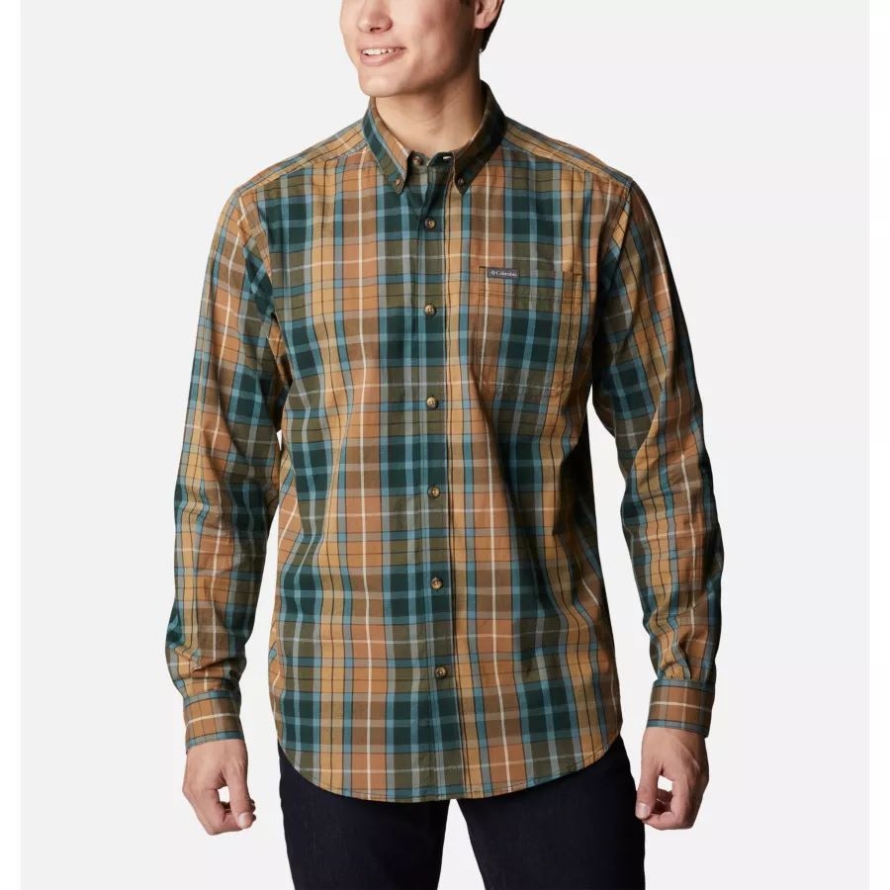 Spruce 2 Multi Plaid Men's Rapid Rivers II Long Sleeve Shirt Columbia