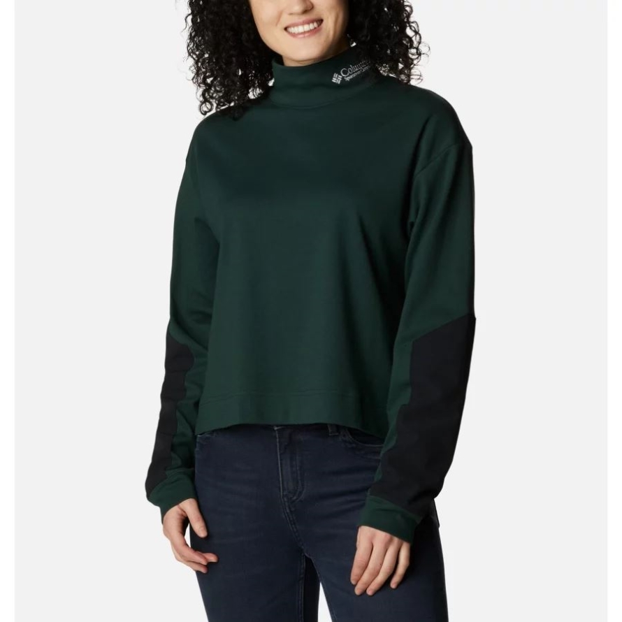 Spruce/Black Columbia Women's Ballistic Ridge High Neck Long Sleeve T-Shirt