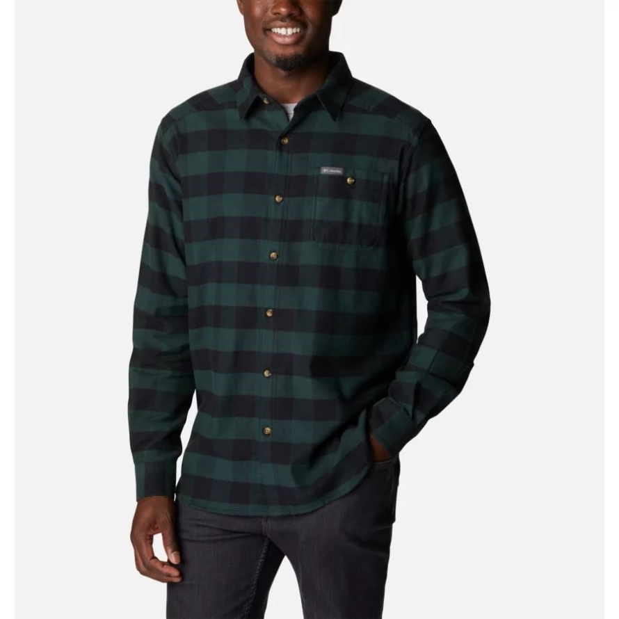 Spruce Buffalo Check Men's Cornell Woods Flannel Long Sleeve Shirt Columbia