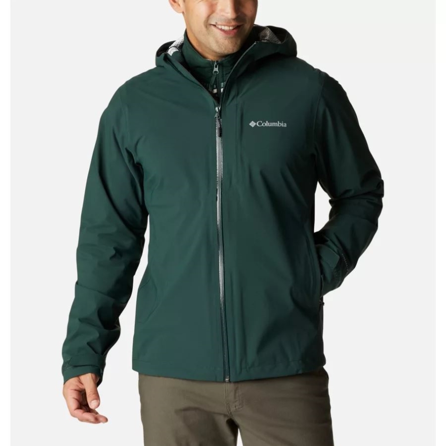 Spruce Columbia Men's Ampli-Dry Waterproof Shell Walking Jacket