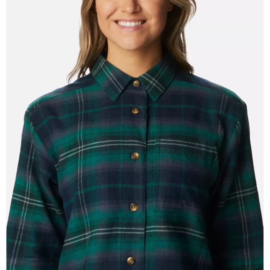 Spruce Multi Tartan Women's Holly Hideaway Flannel Shirt Columbia