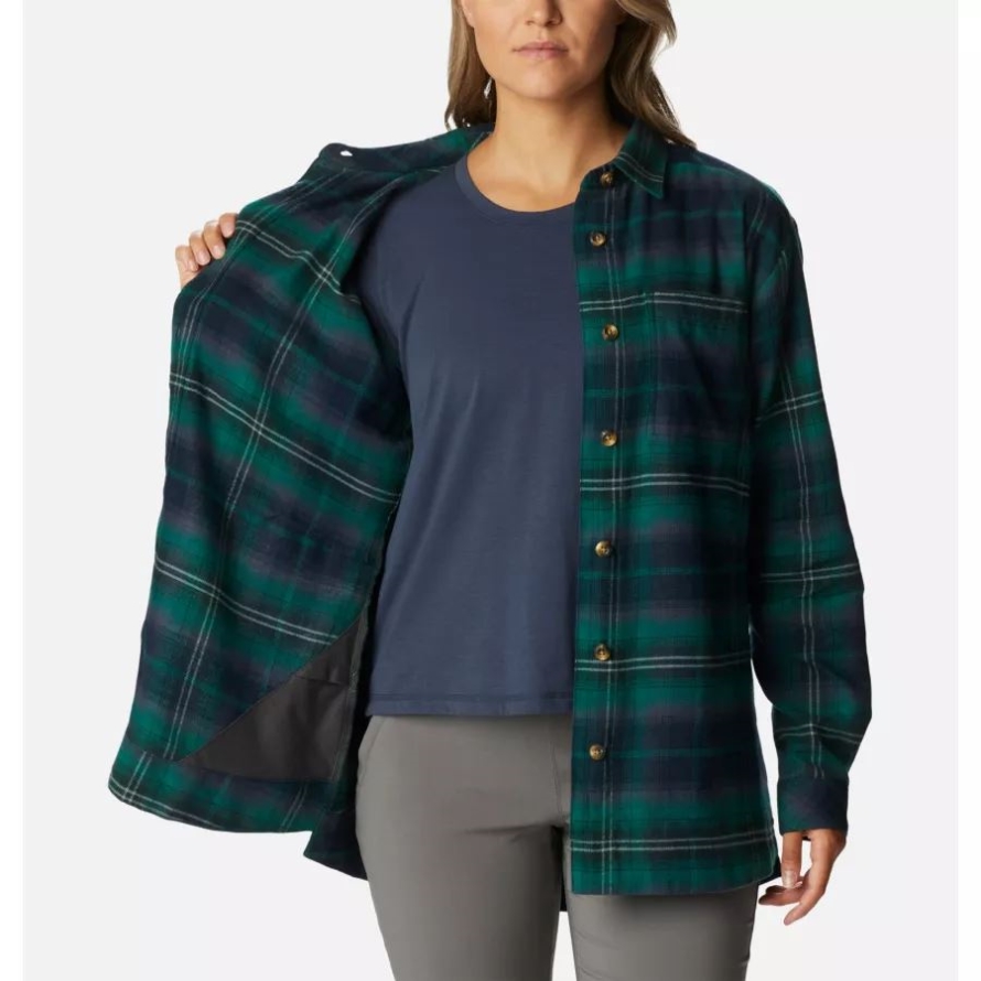 Spruce Multi Tartan Women's Holly Hideaway Flannel Shirt Columbia