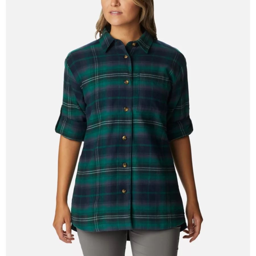 Spruce Multi Tartan Women's Holly Hideaway Flannel Shirt Columbia