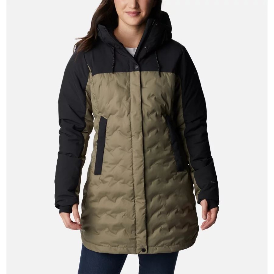Stone Green/Black Columbia Women's Mountain Croo II Mid Down Jacket
