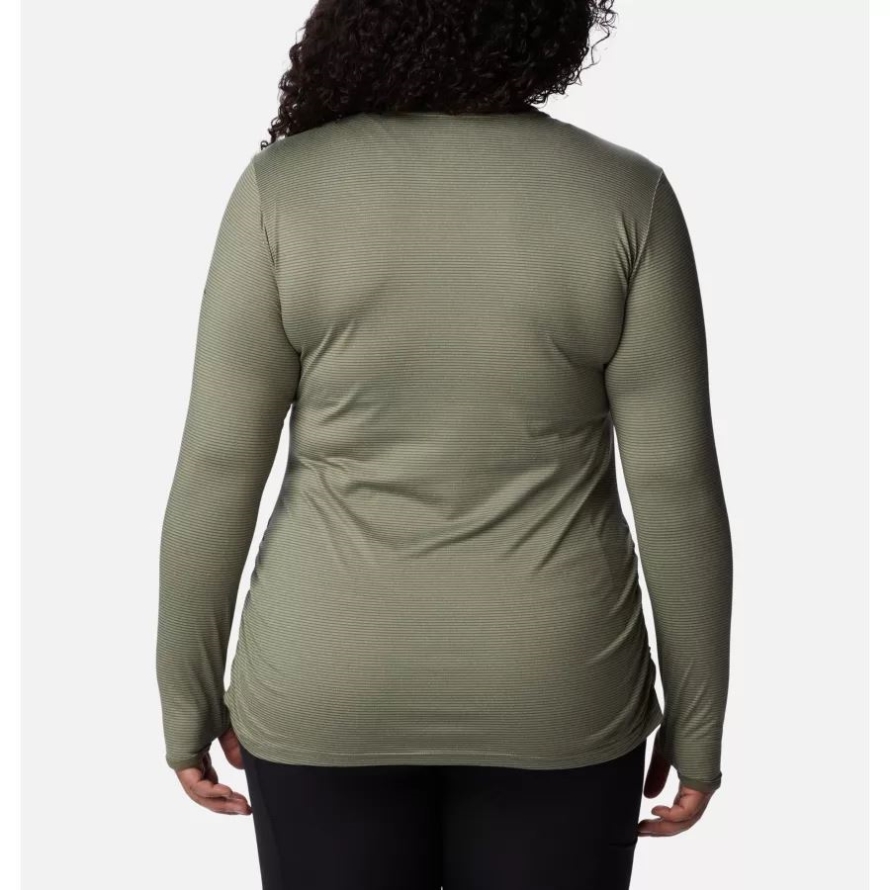 Stone Green Columbia Women's Leslie Falls Long Sleeve Shirt Plus Size