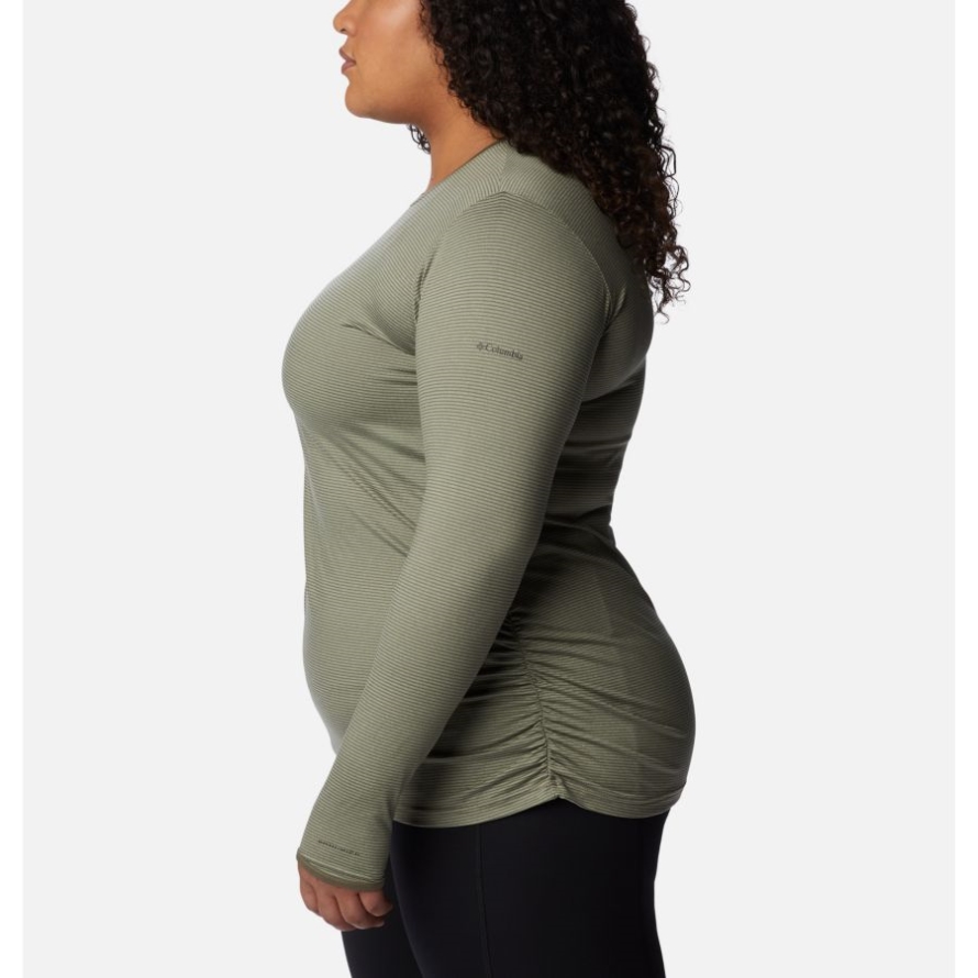 Stone Green Columbia Women's Leslie Falls Long Sleeve Shirt Plus Size
