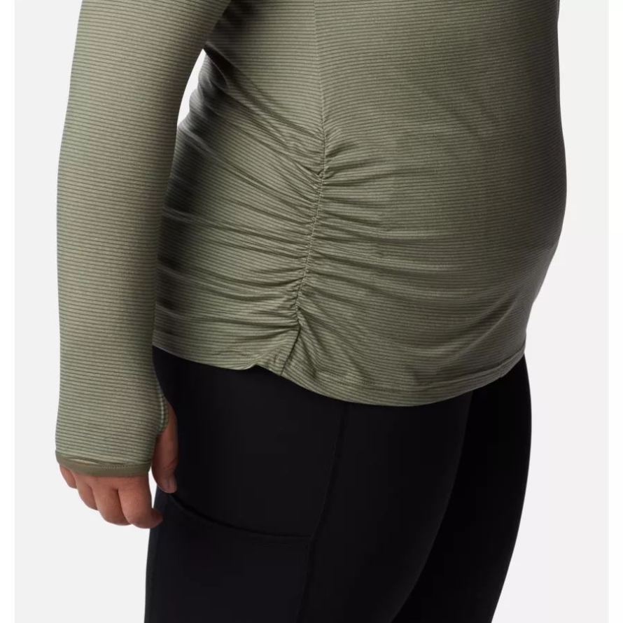 Stone Green Columbia Women's Leslie Falls Long Sleeve Shirt Plus Size