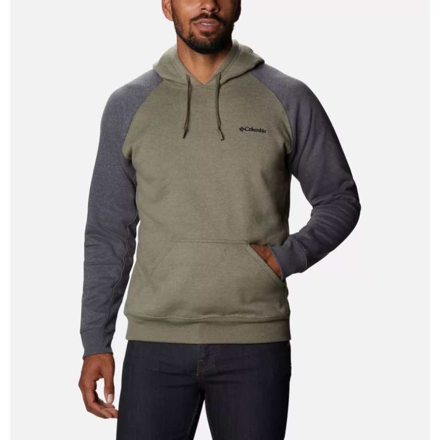 Stone Green Heather/Shark Heather Men's Hart Mountain II Hoodie Tall Columbia