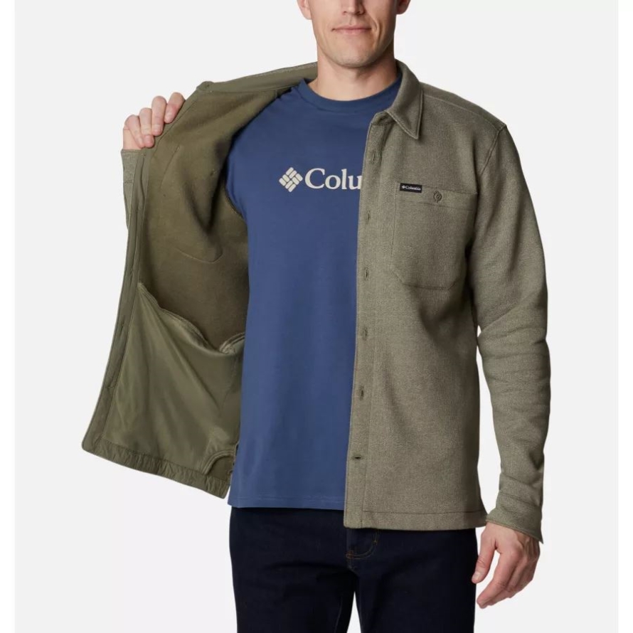 Stone Green Heather/Stone Green Columbia Men's Great Hart Mountain Shirt Jacket