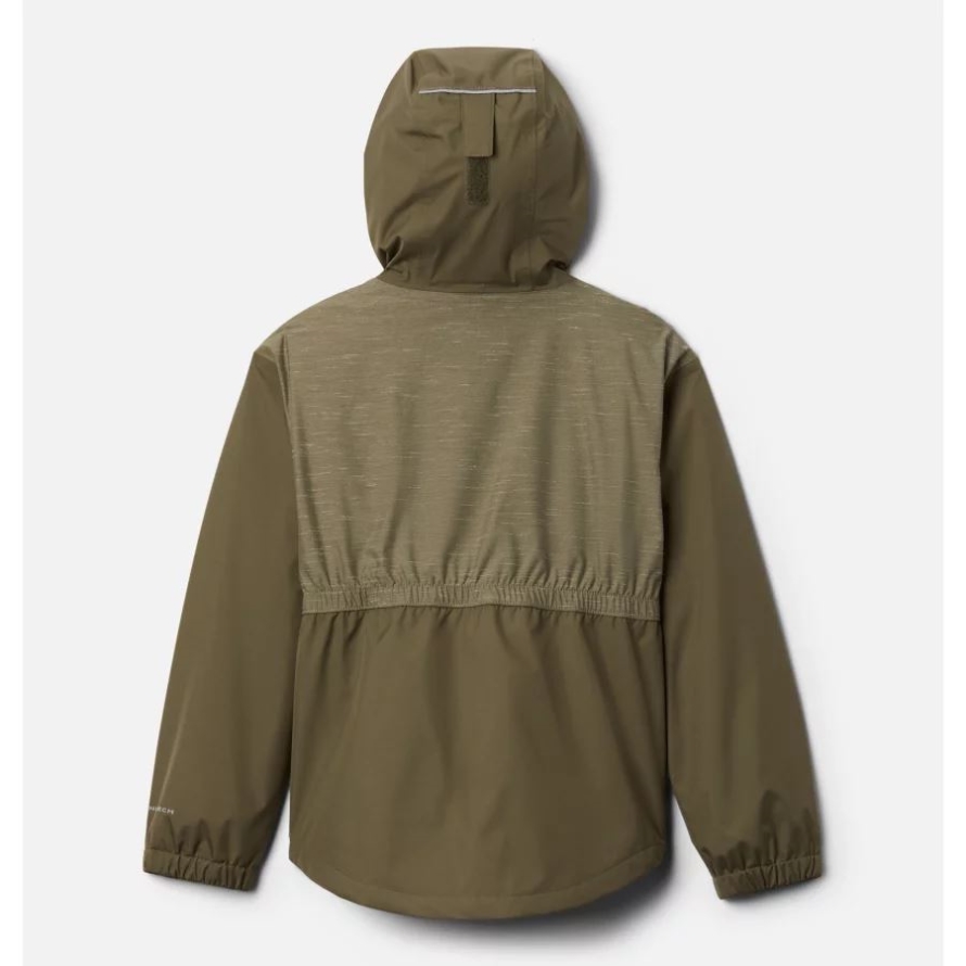 Stone Green/Stone Green Slub Girls' Rainy Trails Fleece Lined Jacket Columbia