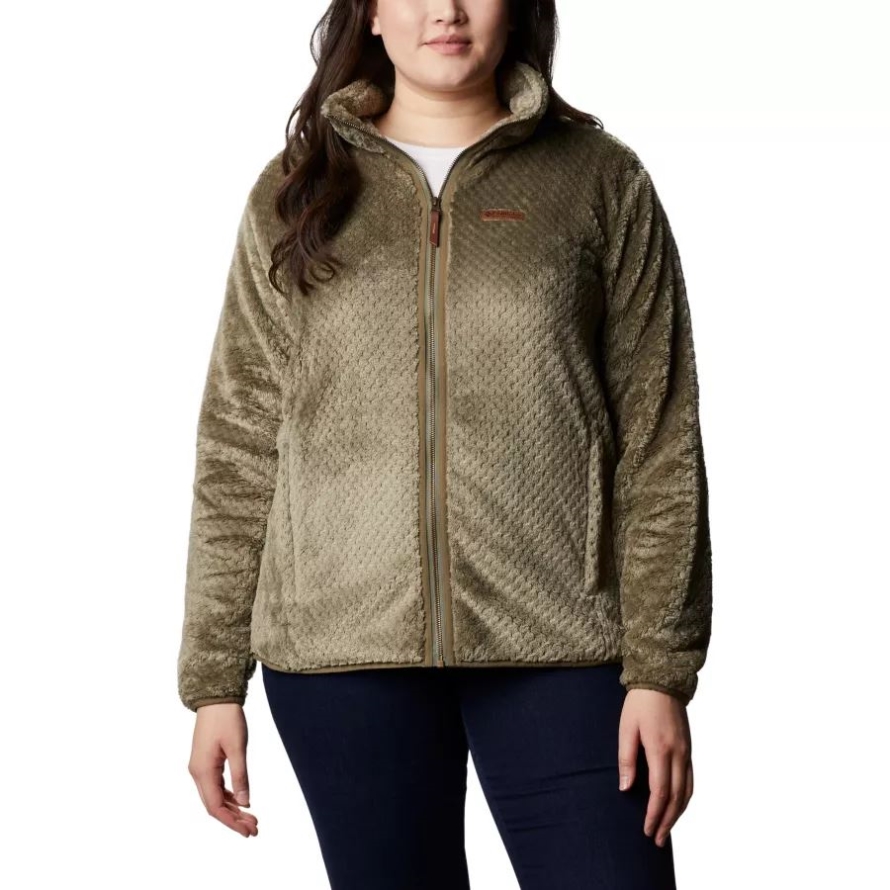 Stone Green Women's Fire Side II Plush Full Zip Fleece Plus Size Columbia