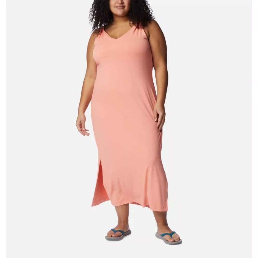 Summer Peach Columbia Women's Chill River Midi Dress Plus Size