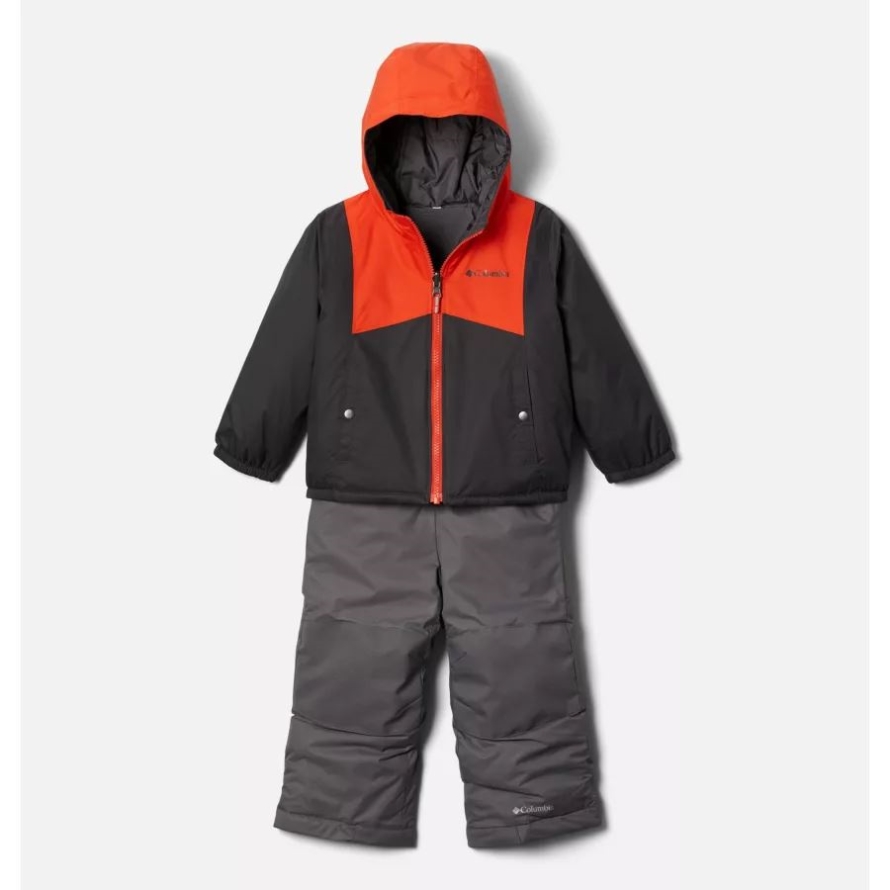 Toddler Double Flake Snow Set Columbia Shark/Red Quartz