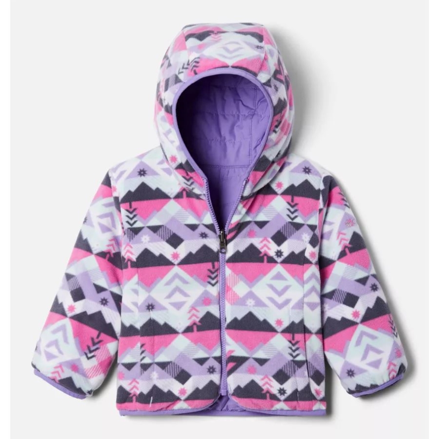 Toddler Double Trouble Reversible Jacket Columbia Paisley Purple/White Checkpoint