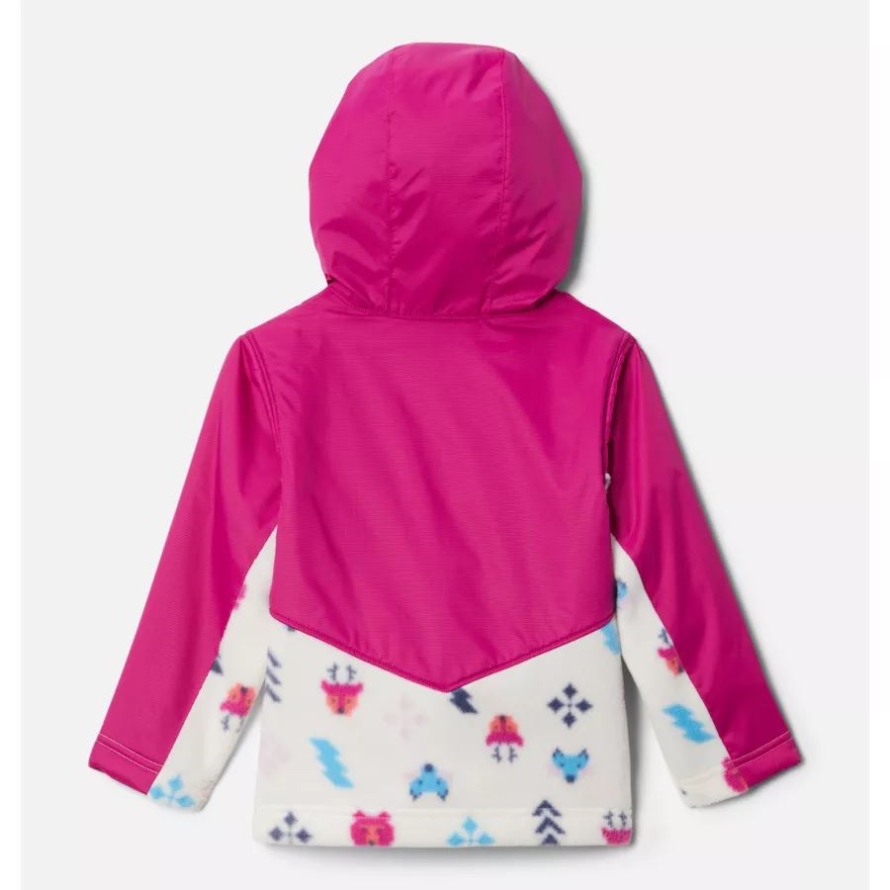 Toddler Steens Mt Overlay Hoodie Columbia Chalk Woodlands/Wild Fuchsia