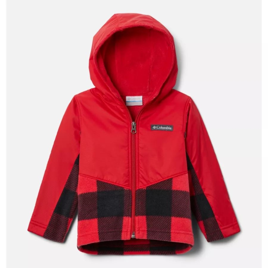 Toddler Steens Mt Overlay Hoodie Mountain Red Check/Mountain Red Columbia