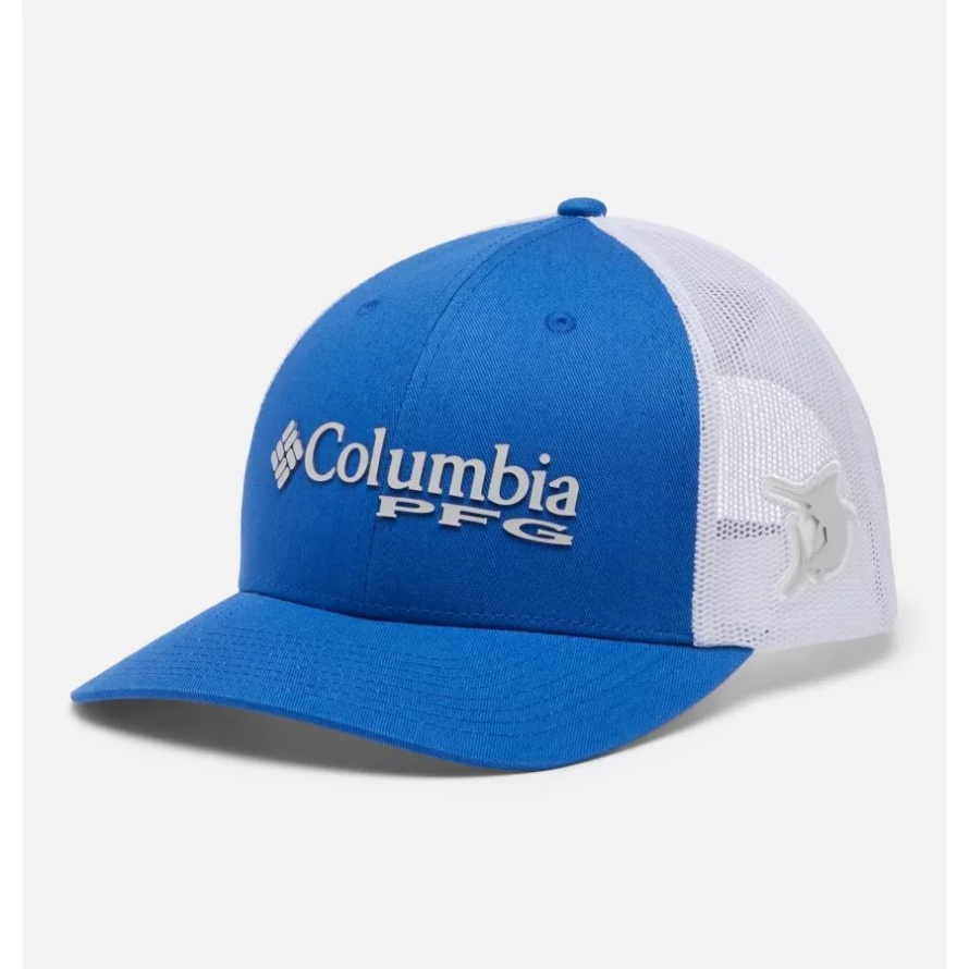 Vivid Blue/Marlin Columbia PFG Logo Mesh Snapback Mid Crown