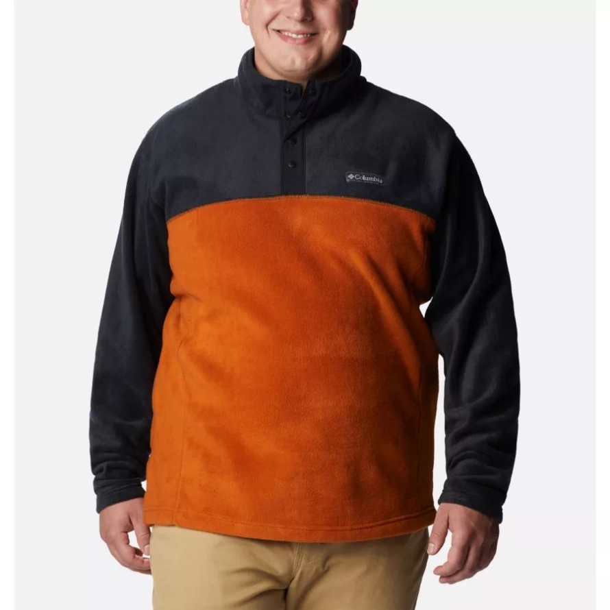 Warm Copper/Black Columbia Men's Steens Mountain Half Snap Fleece Pullover Big