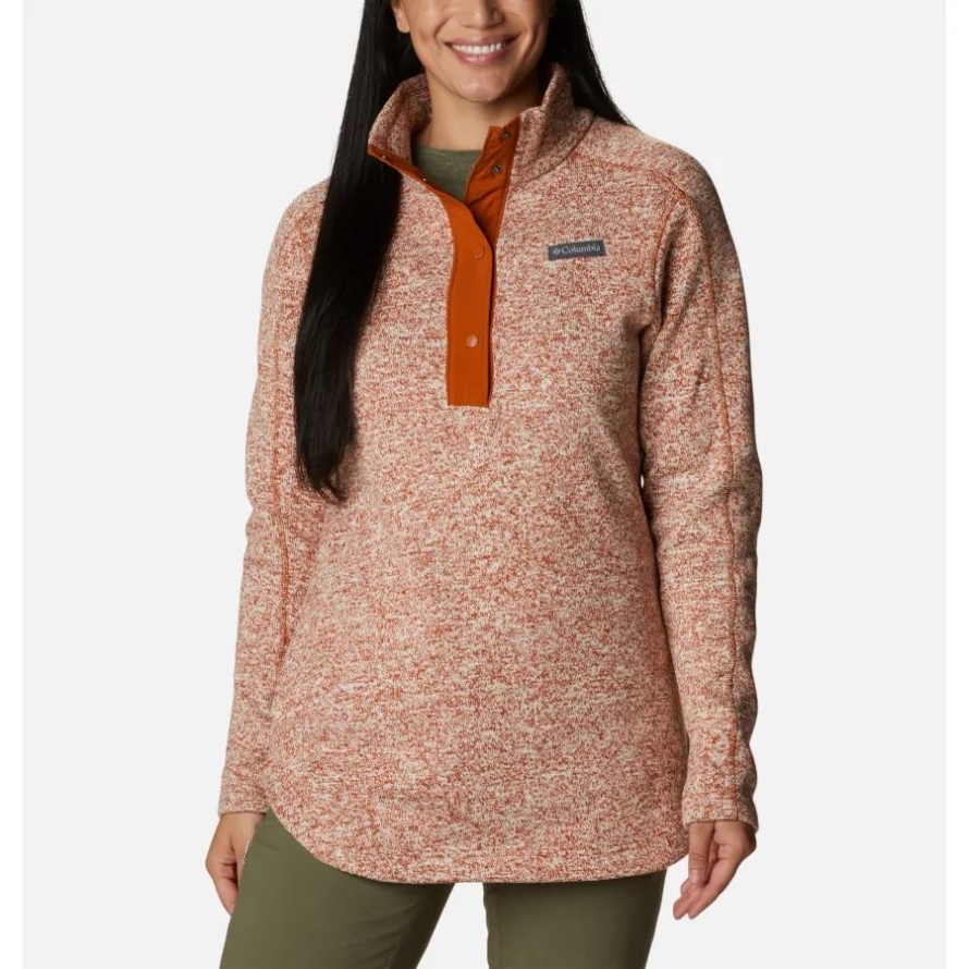 Warm Copper Heather Women's Sweater Weather Fleece Tunic Columbia