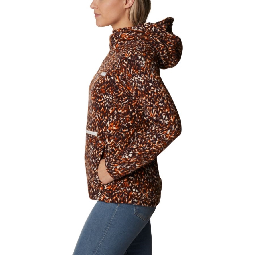 Warm Copper Terrain Print Columbia Women's Ali Peak Hooded Fleece