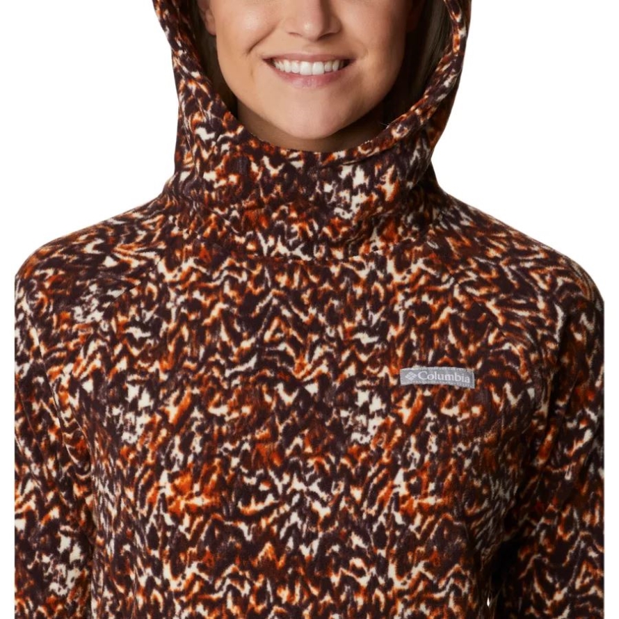 Warm Copper Terrain Print Columbia Women's Ali Peak Hooded Fleece