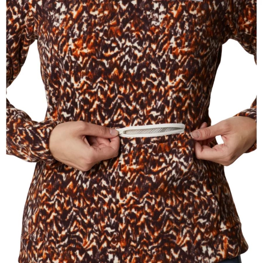 Warm Copper Terrain Print Columbia Women's Ali Peak Hooded Fleece