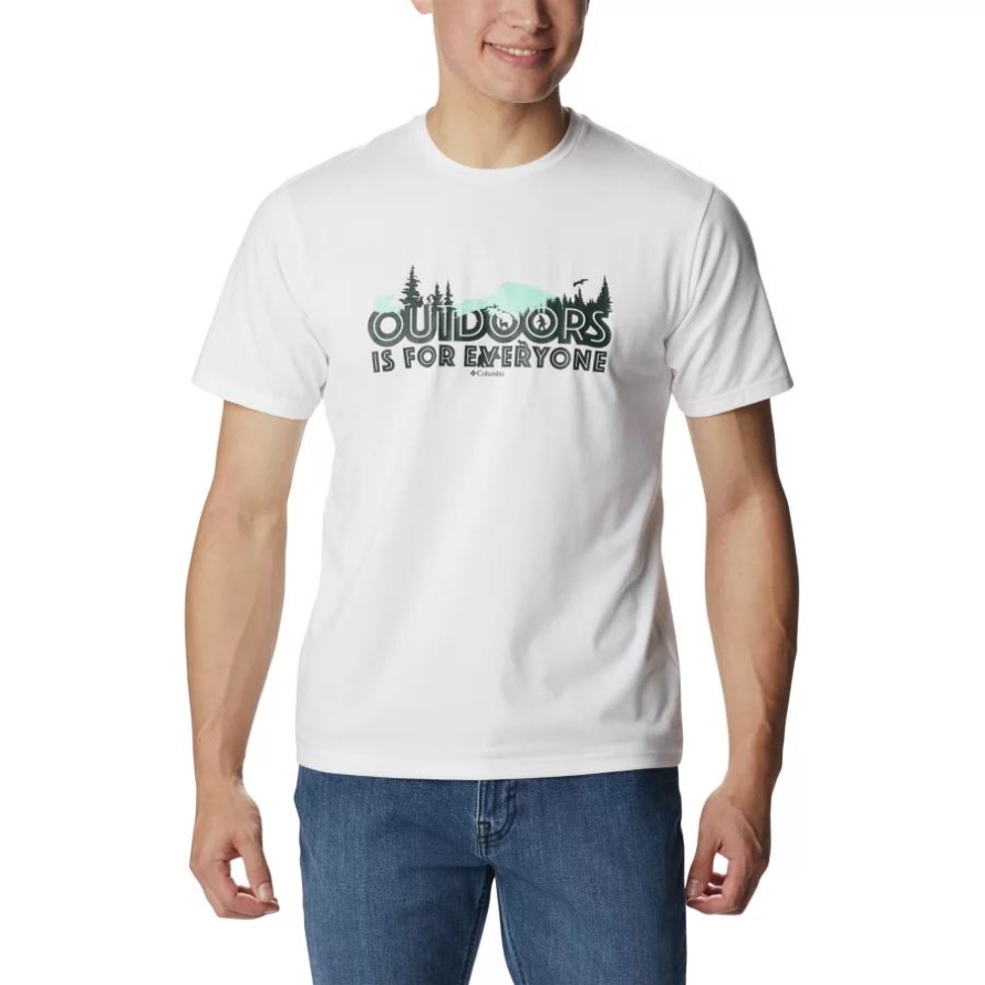 White/All For Outdoors Men's Sun Trek Technical T-Shirt Columbia