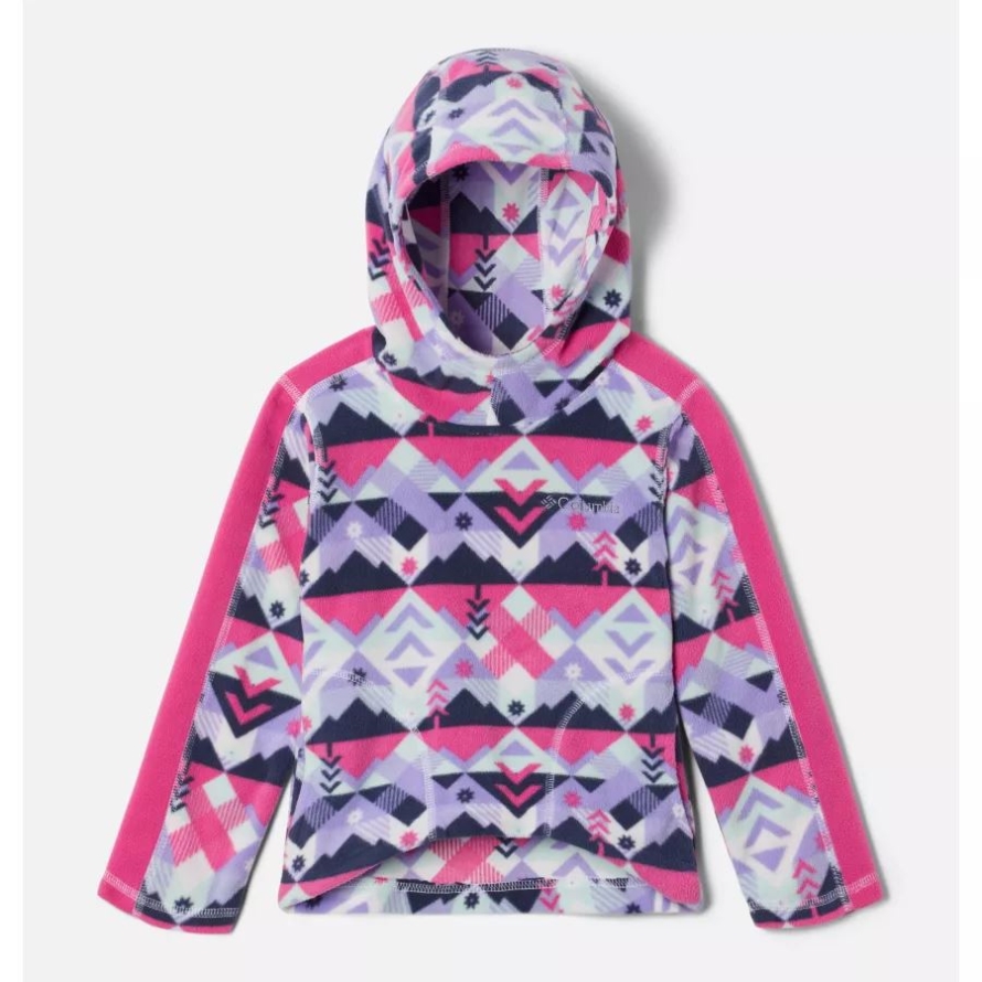 White Checkpoint/Pink Ice Girls' Toddler Glacial Hoodie Columbia