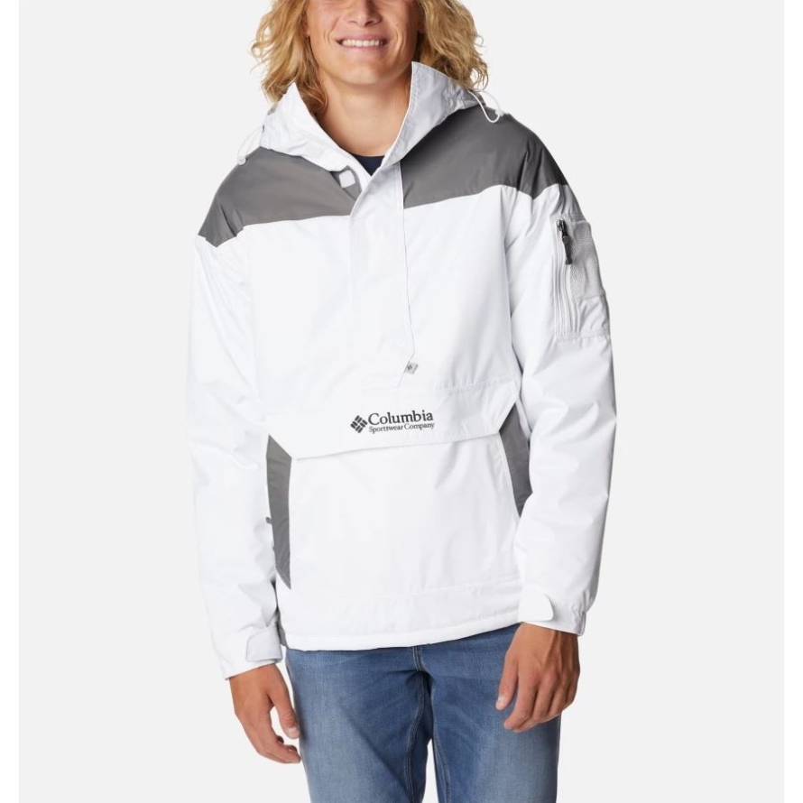 White/City Grey Columbia Men's Challenger Pullover Anorak