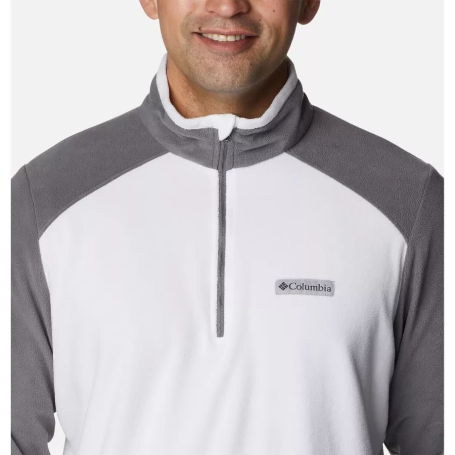 White/City Grey Columbia Men's Lake Aloha Half Zip Fleece Pullover