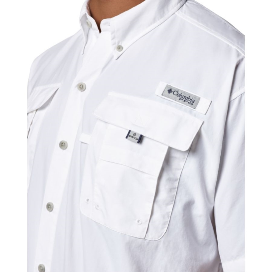 White Columbia Men's PFG Bahama II Short Sleeve Shirt