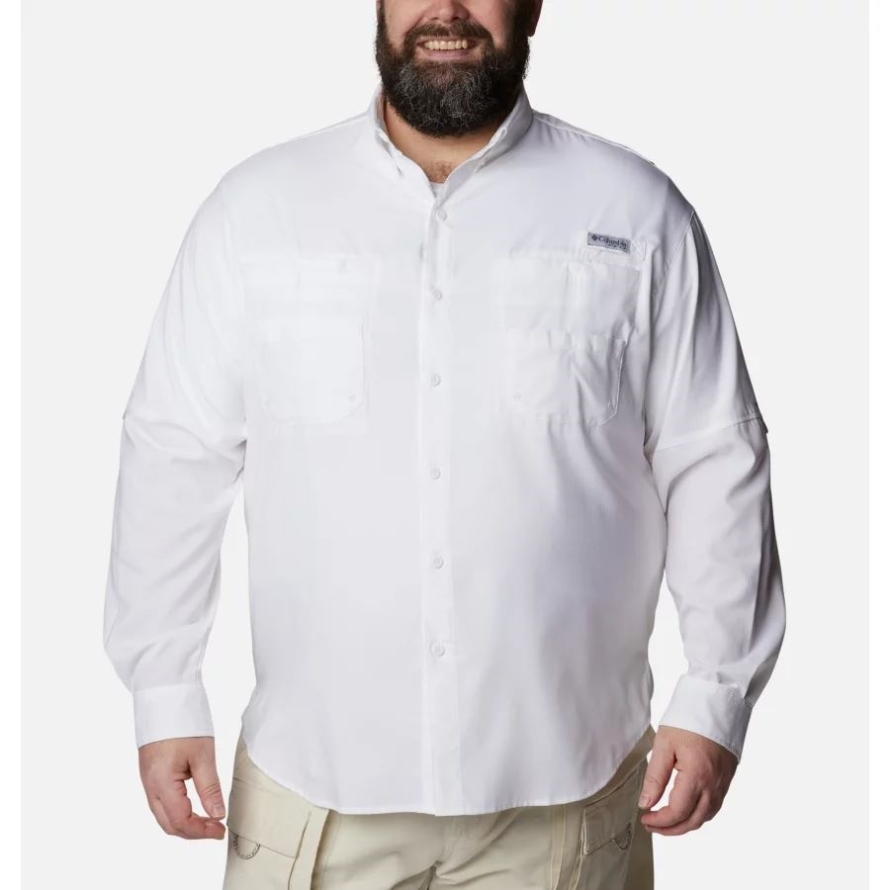 White Men's PFG Tamiami II Long Sleeve Shirt Big Columbia