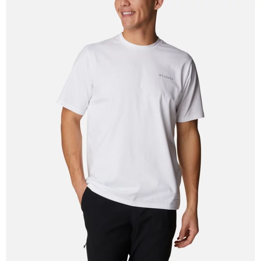 White Men's Sun Trek Short Sleeve T-Shirt Columbia