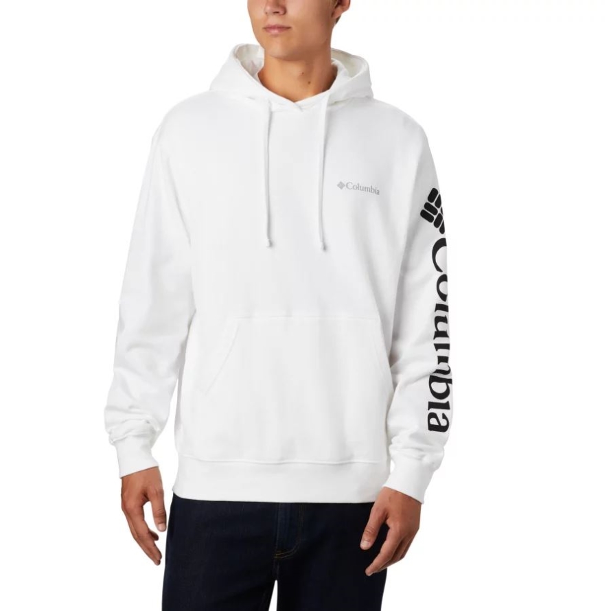 White Men's Viewmont II Sleeve Graphic Hoodie Big Columbia