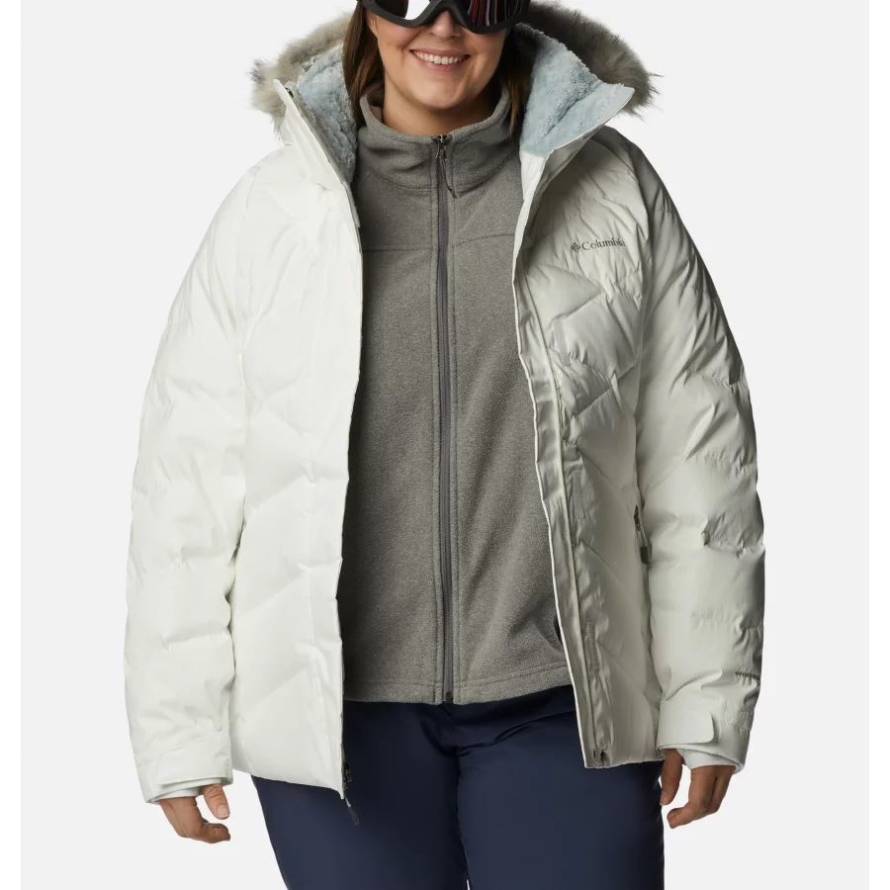 White Sheen Women's Lay D Down II Jacket Plus Size Columbia
