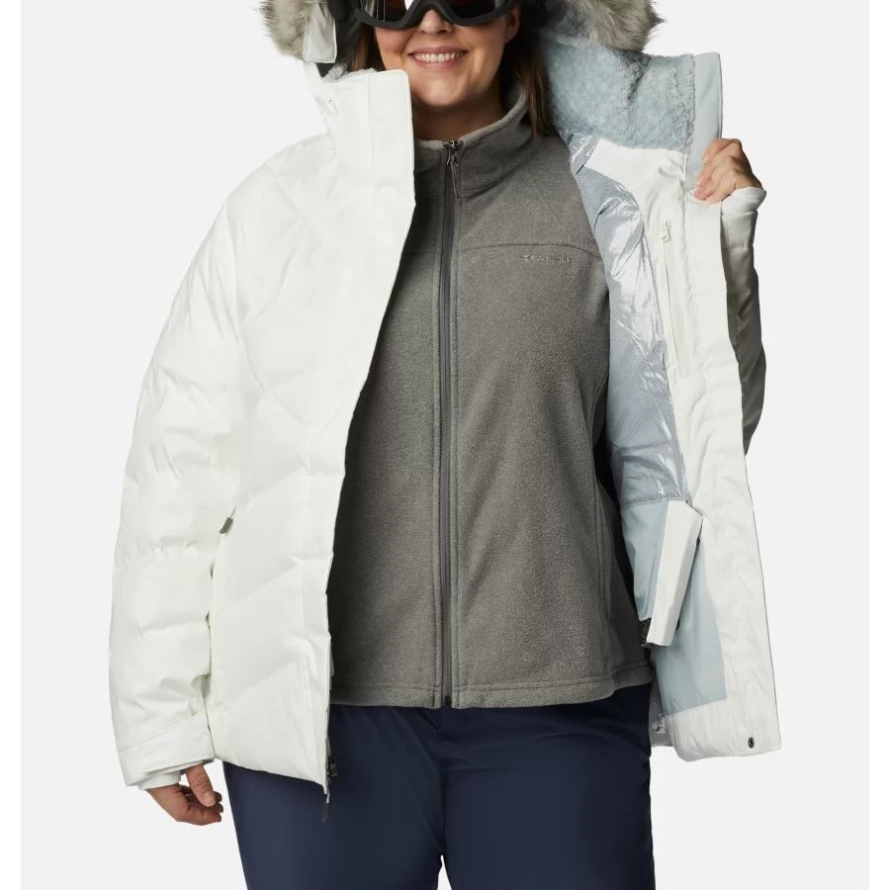 White Sheen Women's Lay D Down II Jacket Plus Size Columbia
