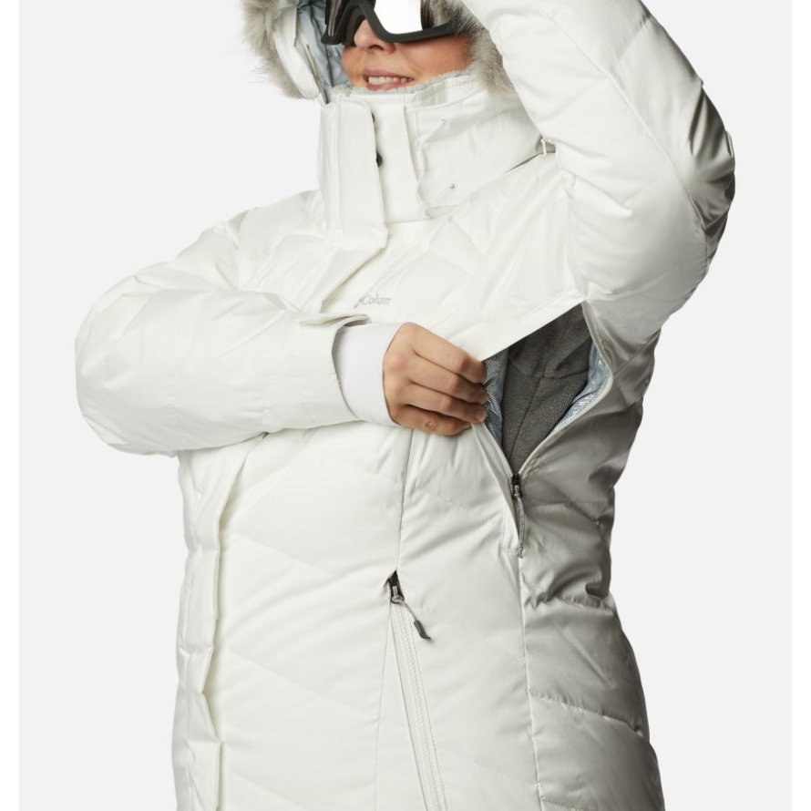 White Sheen Women's Lay D Down II Jacket Plus Size Columbia