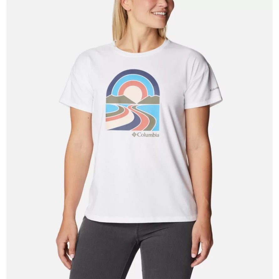 White/Sunrek Trails Women's Sun Trek II Technical Graphic T-Shirt Columbia
