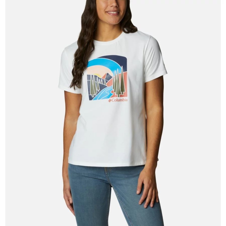 White/Suntrek Hills Columbia Women's Sun Trek II Technical Graphic T-Shirt