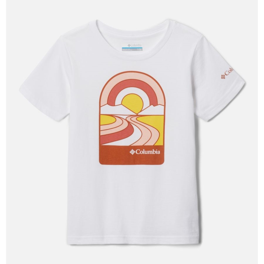 White/Suntrek Trails Columbia Girls' Bessie Butte Short Sleeve Graphic T-Shirt