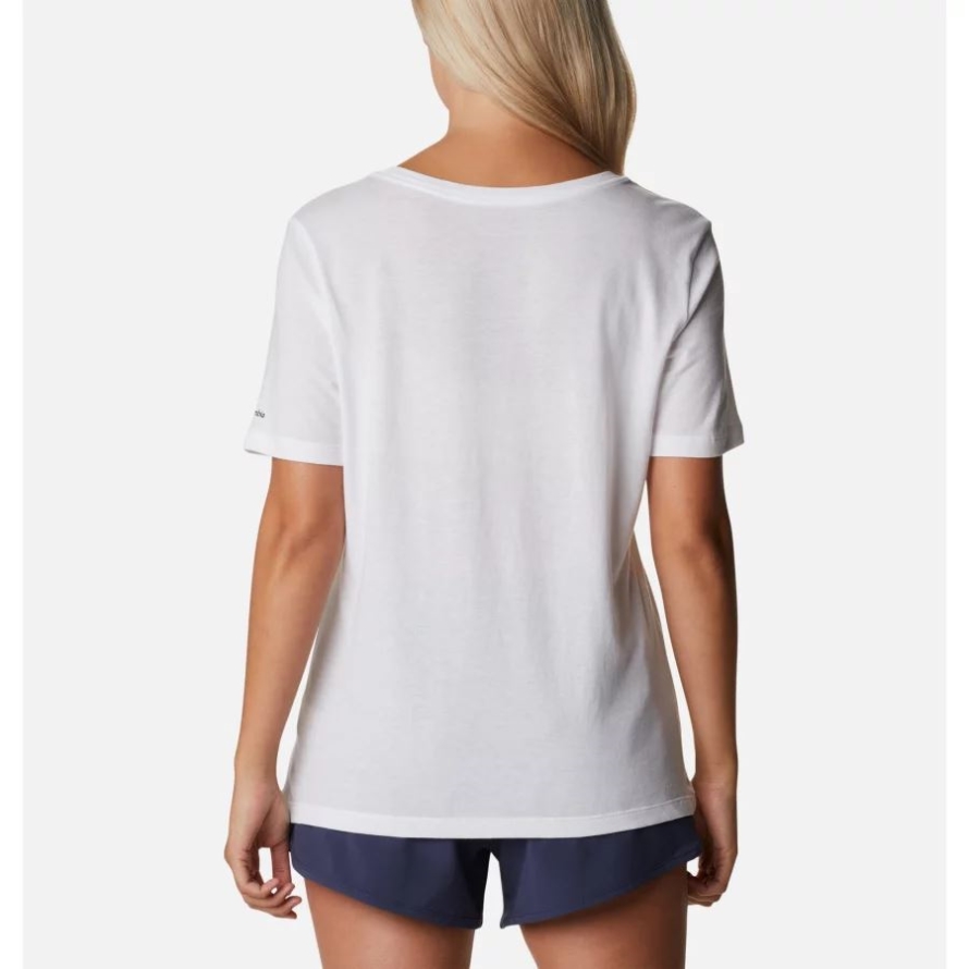White/Typhoon Blooms Framed Women's Bluebird Day Relaxed V-Neck Shirt Columbia