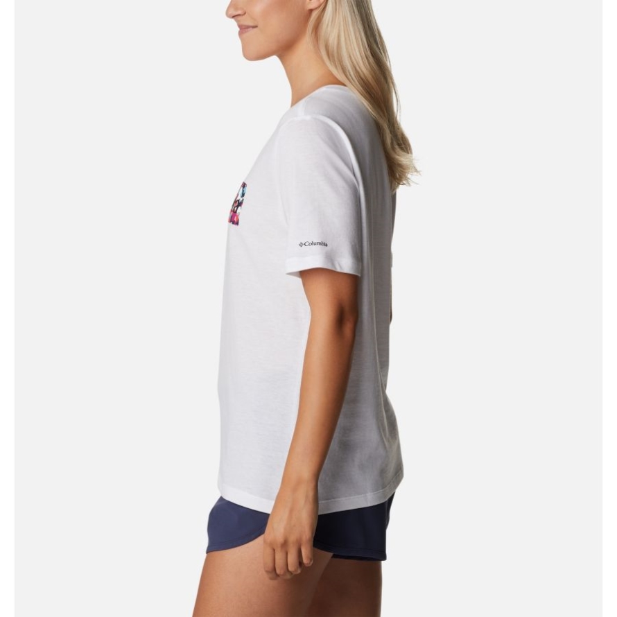 White/Typhoon Blooms Framed Women's Bluebird Day Relaxed V-Neck Shirt Columbia