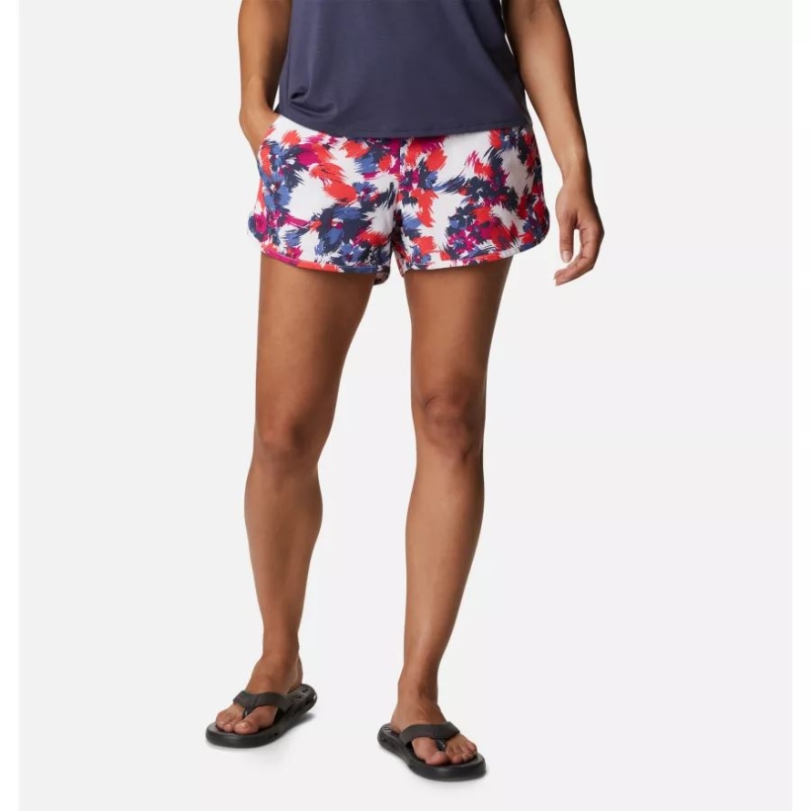 White Typhoon Blooms Multi Columbia Women's Pleasant Creek Stretch Shorts
