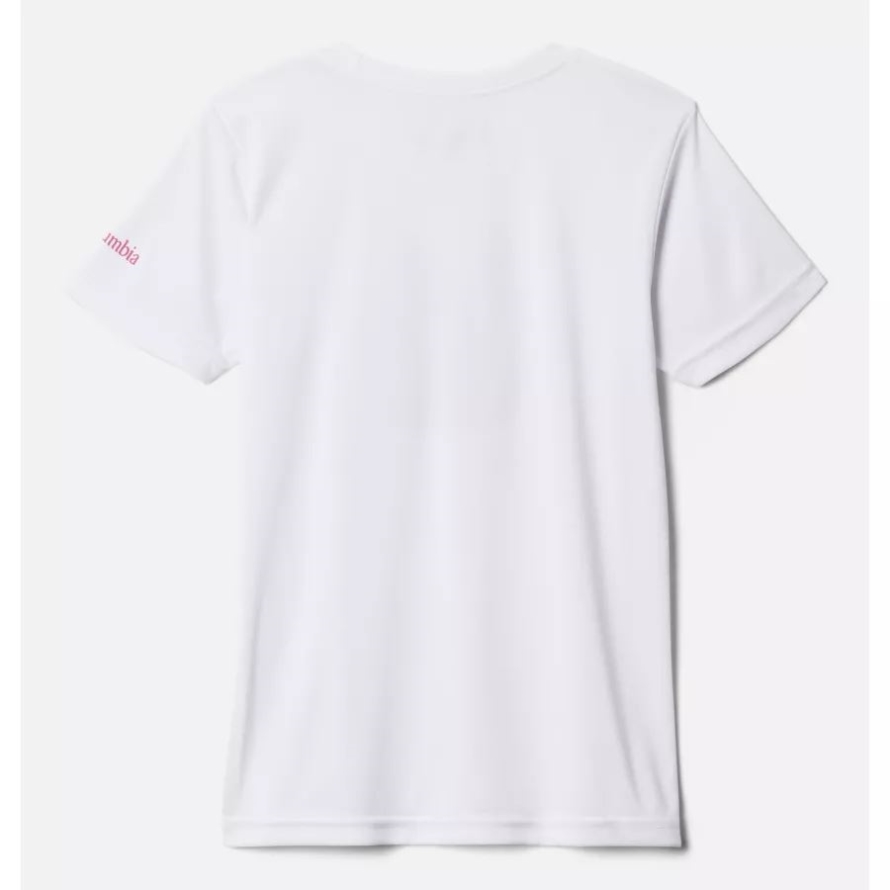 White Wildflower Power Girls' Mirror Creek Short Sleeve Graphic T-Shirt Columbia