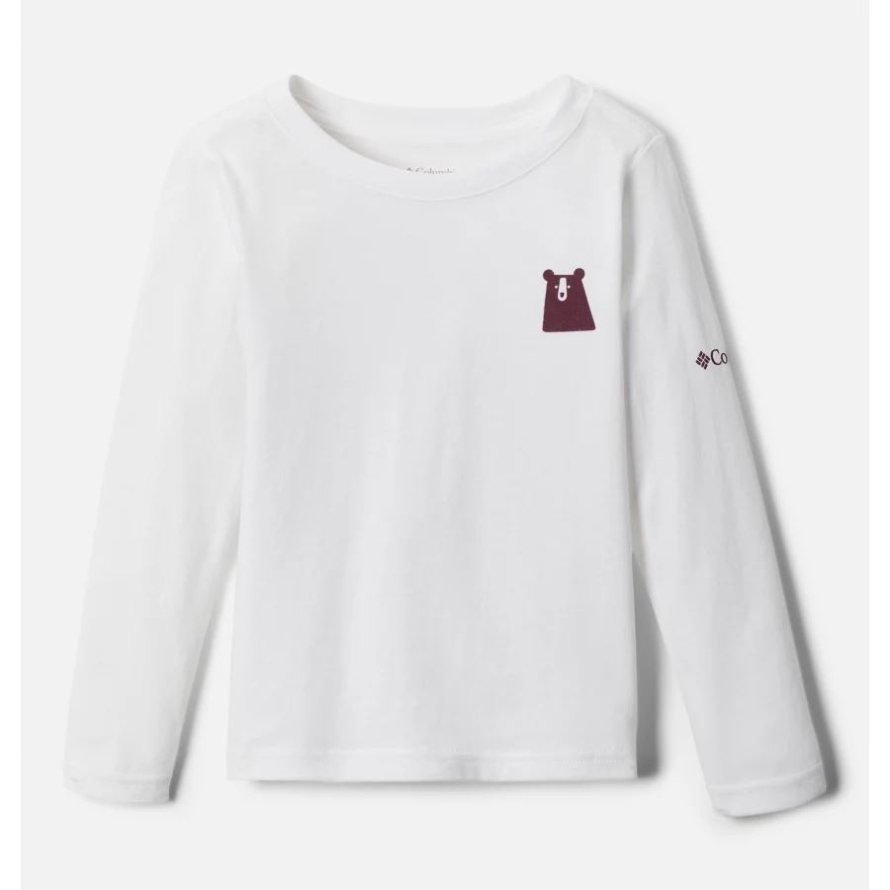 White/Winterlands Columbia Girls' Toddler Hazeldel Hill LS Graphic Tee