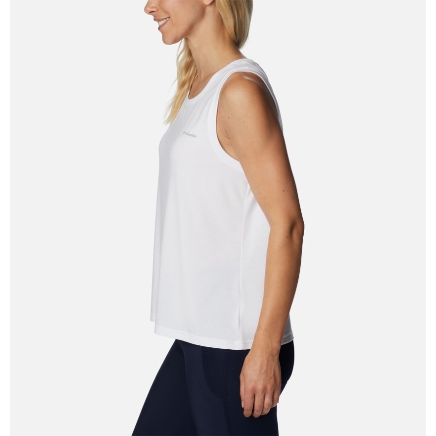 White Women's Anytime Knit Tank Columbia
