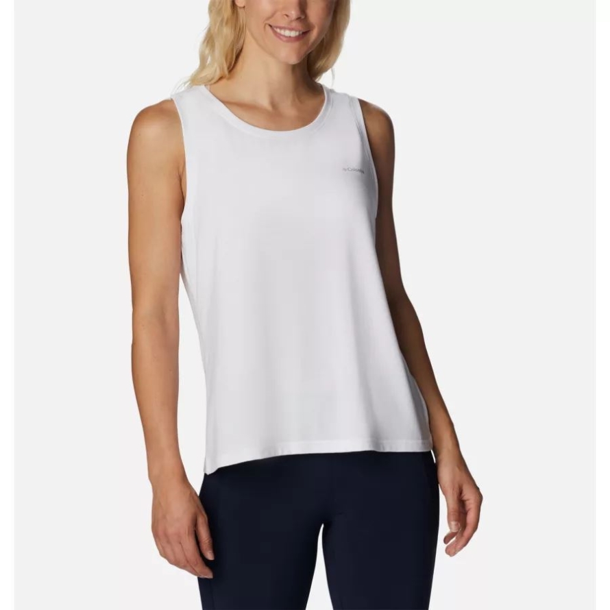 White Women's Anytime Knit Tank Columbia