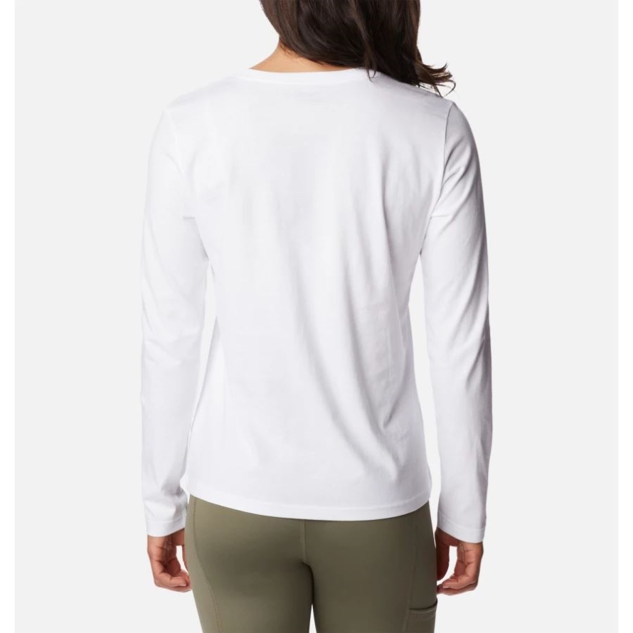 White Women's Sapphire Point Long Sleeve Shirt Columbia Brand