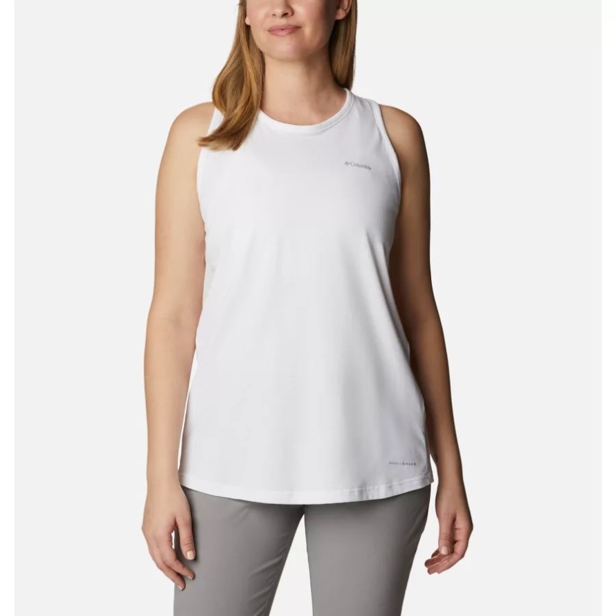 White Women's Sun Trek Racerback Tank Columbia